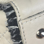 Chanel White Leather Mini Flap Shoulder Bag 1992