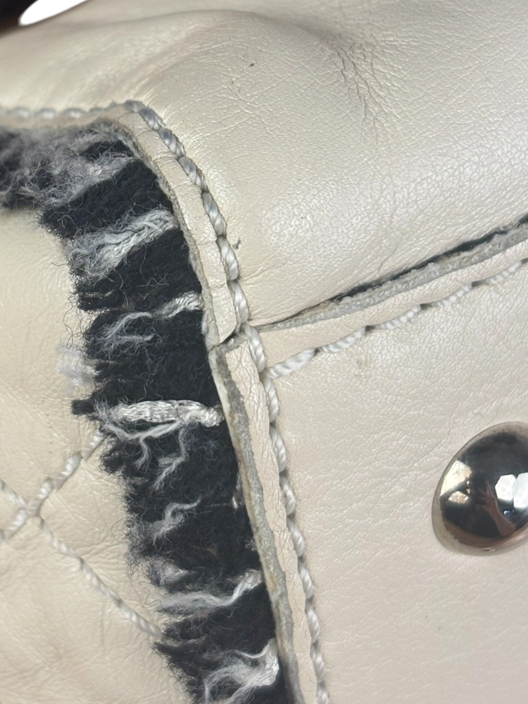 Chanel White Leather Mini Flap Shoulder Bag 1992