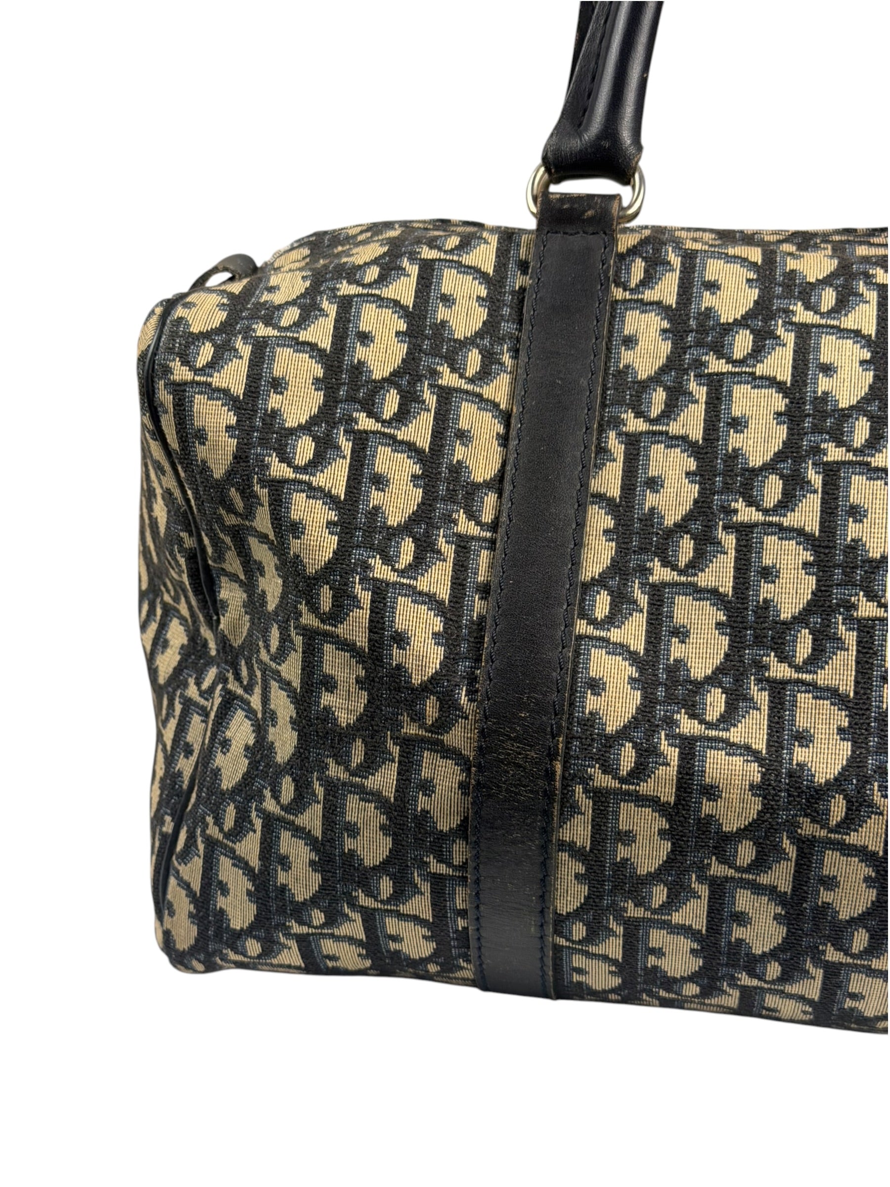 Christian Dior Vintage Navy Blue Trotter Boston Bag