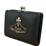 Vivienne Westwood Black Compact Bi-Fold/Kiss Lock Annie Wallet