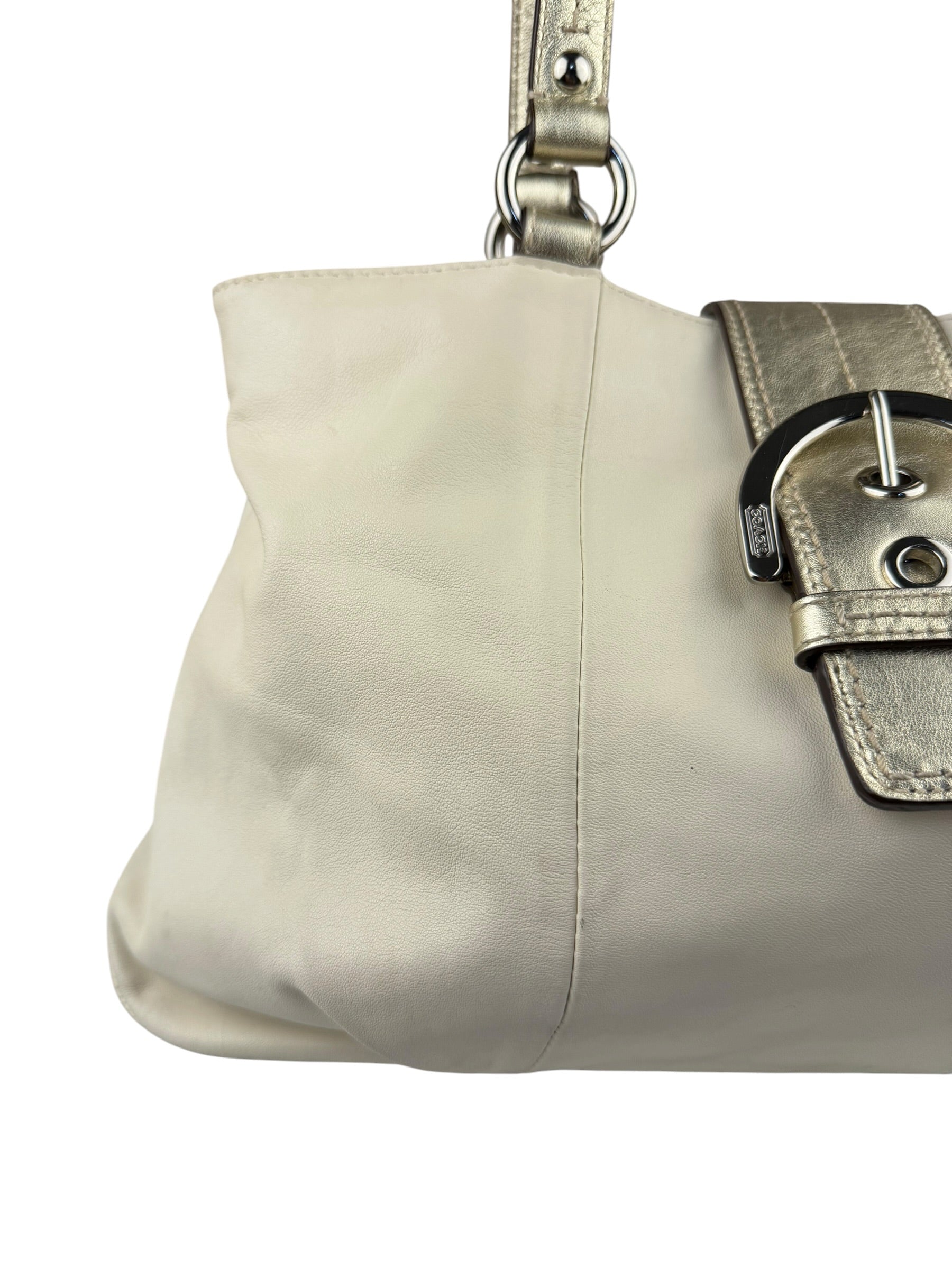 Coach Cream Pebbled leather Carryall Soho Shoulder Bag