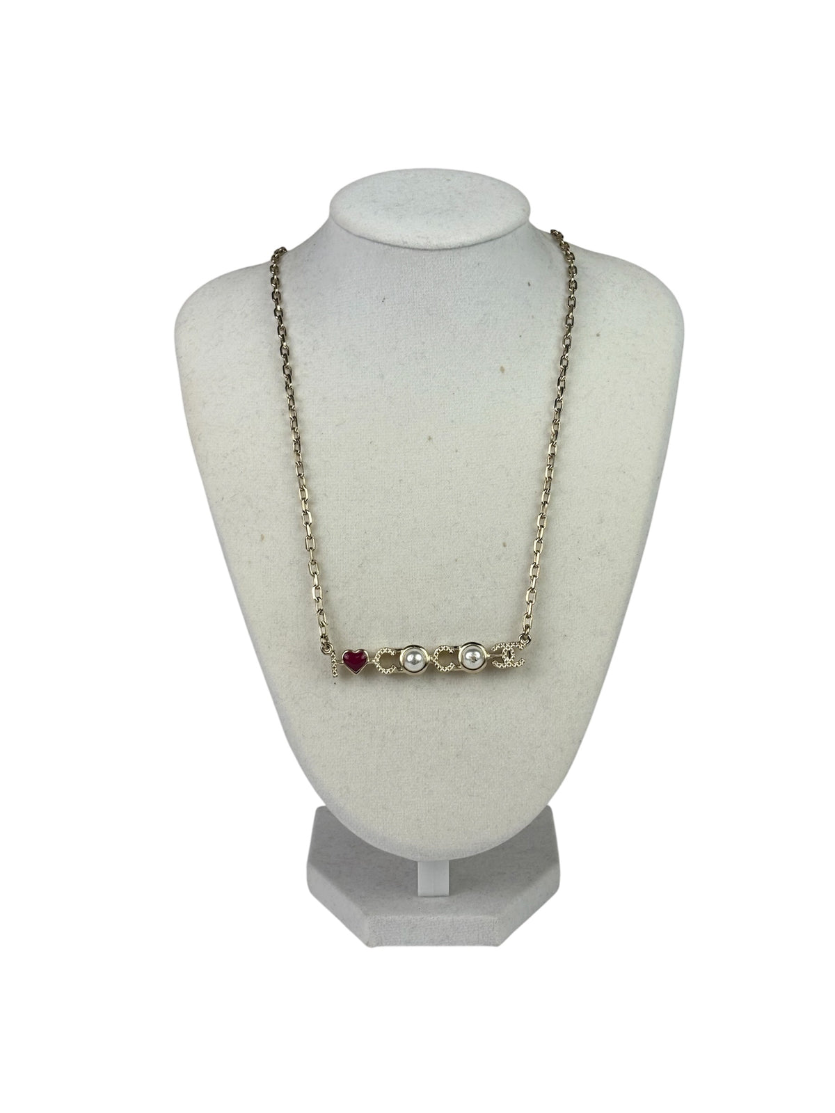 Chanel I love Coco Pearl & Heart Pendant Necklace
