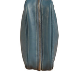 Hermes Blue Leather Cosmetic Pouch