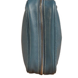 Hermes Blue Leather Cosmetic Pouch