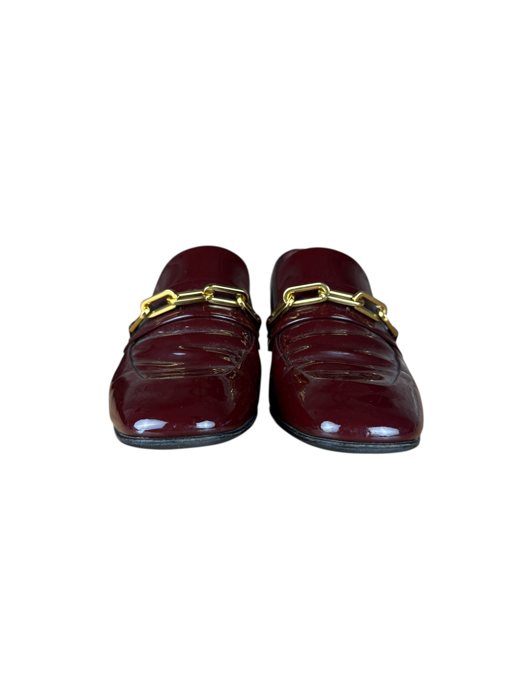 Burberry Burgundy Patent Leather Loafers