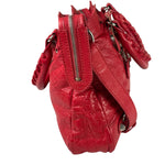 Balenciaga Red Leather Motocross City Two-Way Bag