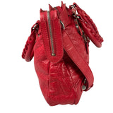 Balenciaga Red Leather Motocross City Two-Way Bag