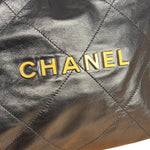Chanel Black Quilted Leather 22 Chain Hobo Bag 2021