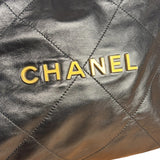 Chanel Black Quilted Leather 22 Chain Hobo Bag 2021