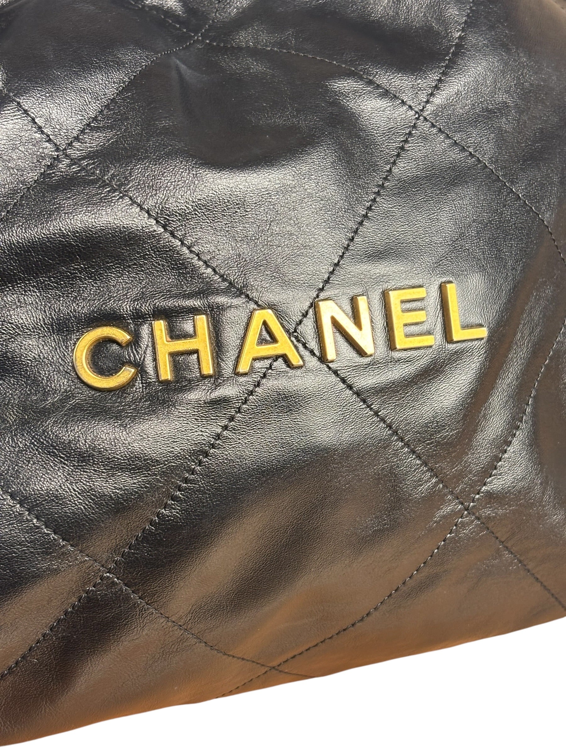 Chanel Black Quilted Leather 22 Chain Hobo Bag 2021