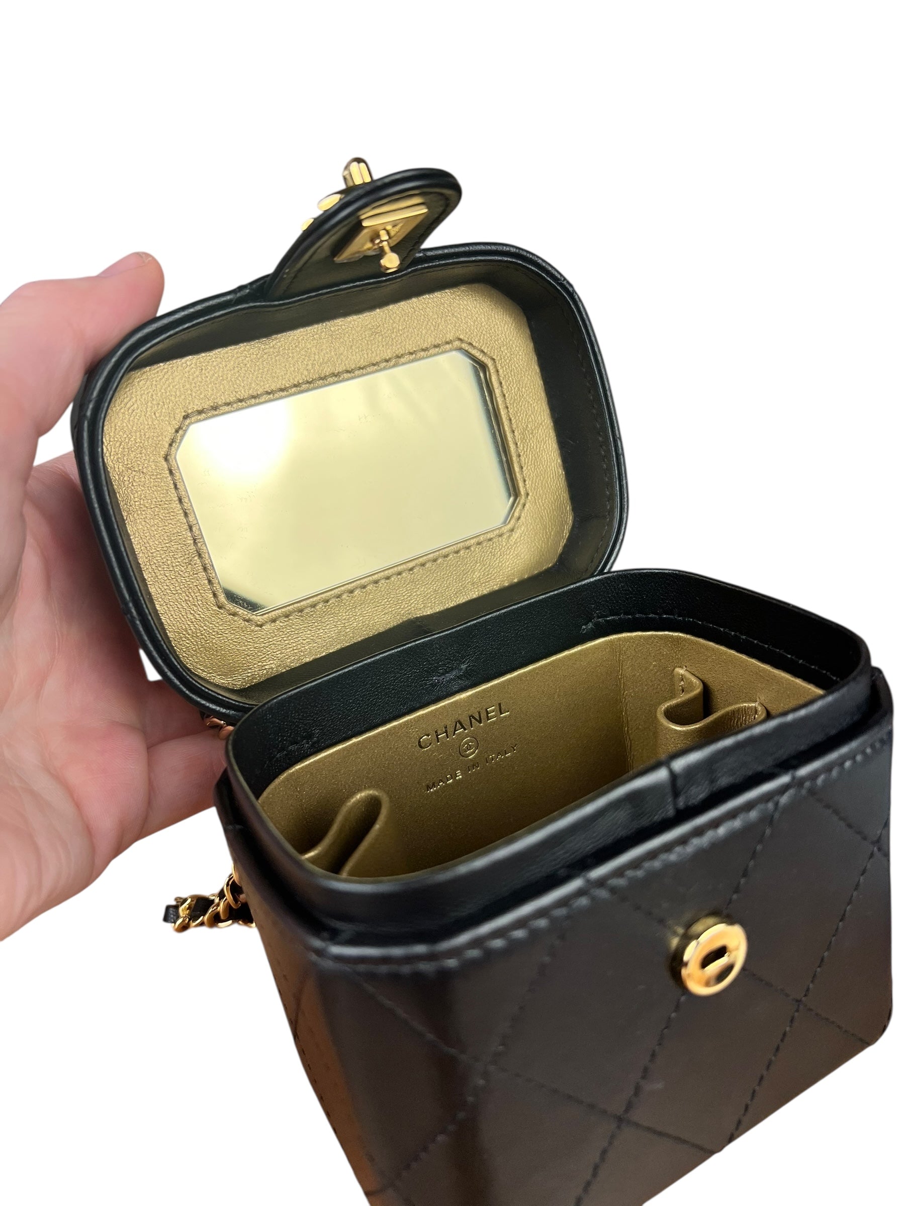 Chanel Lambskin Quilted Leather Cosmetic Bag