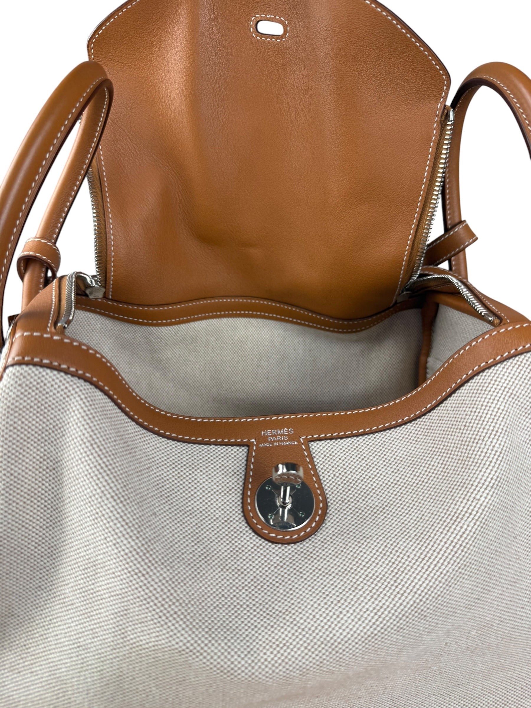 Hermes Toile Swift Canvas/Leather Lindy 30 Beige/Brown 2007