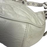Balenciaga White Lambskin Le Cagole Shoulder Bag