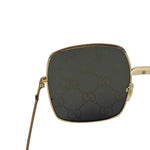 Gucci GG0414S Square Metal Frame Mirrored Lenses Sunglasses