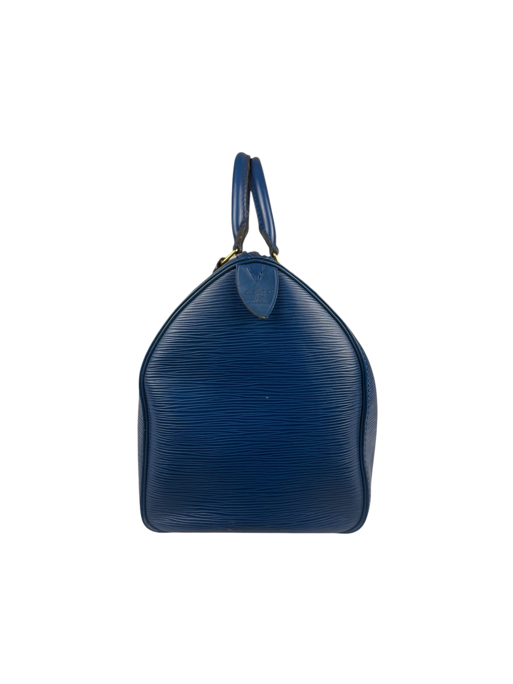 Louis Vuitton Blue Epi Leather Speedy 30