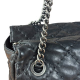Chanel Black Leather Paris Moscow Flap/Chain Shoulder Bag 2005