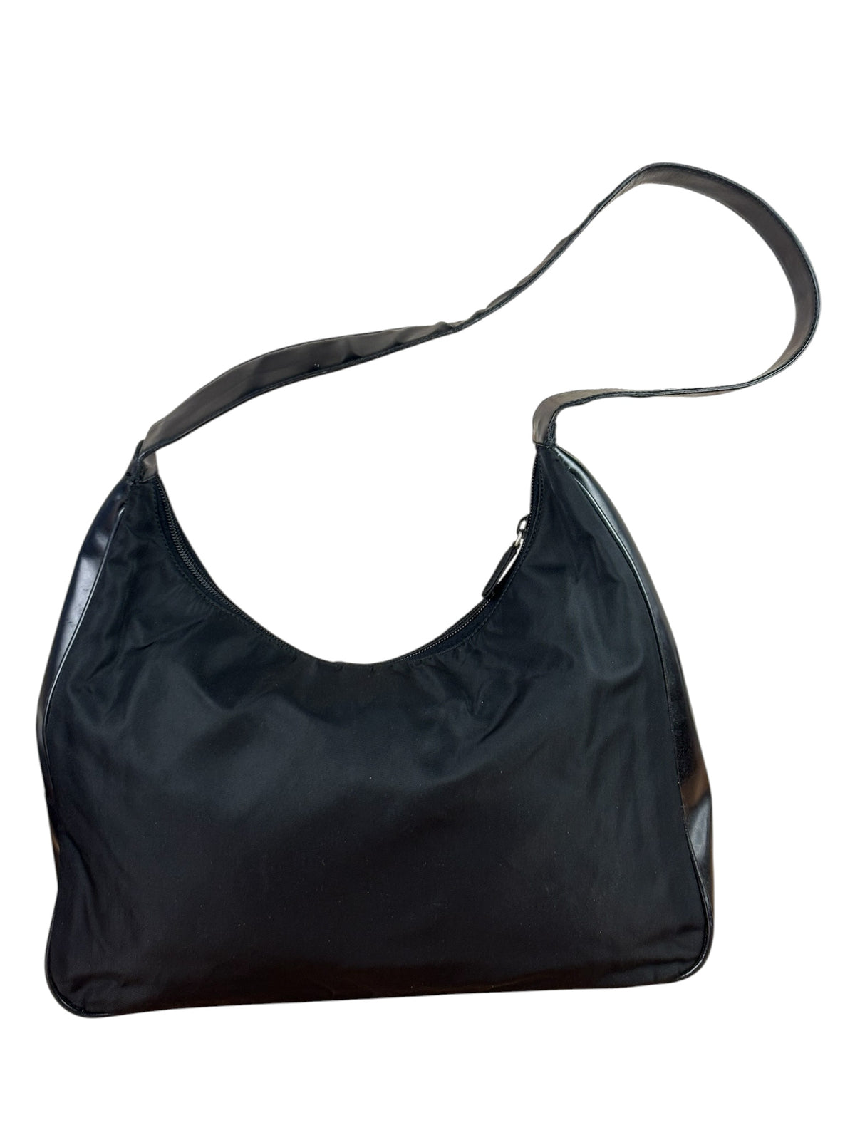 Prada Black Tessuto Nylon/Leather Large Spazzolato Hobo Bag