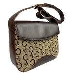 Celine Brown Leather Trim C Macadam Hobo Bag