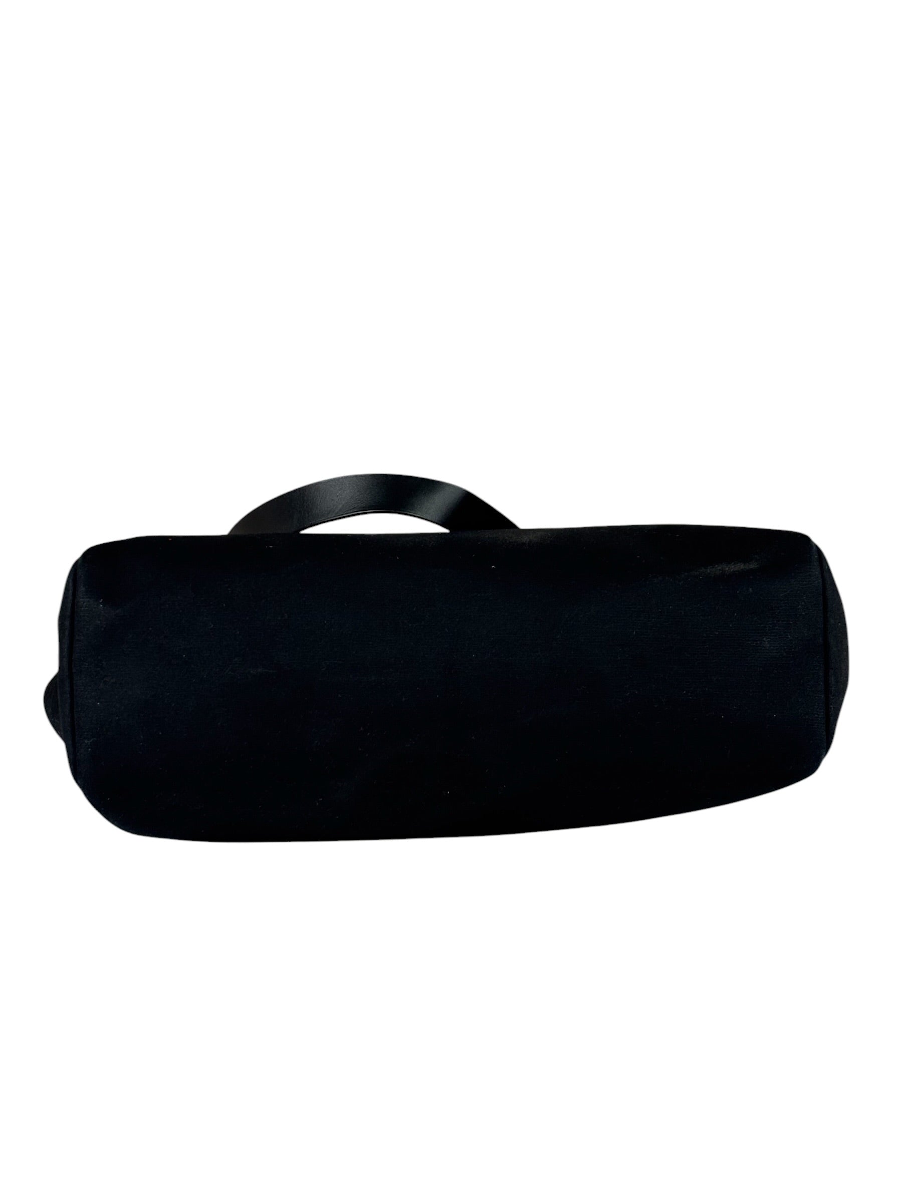 Hermes Black Leather Trim Herbag Two-Way Bag