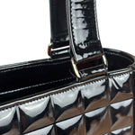 Chanel Black Patent Chocolate Bar Shoulder Tote 2002