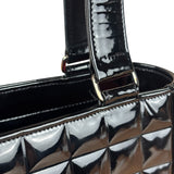 Chanel Black Patent Chocolate Bar Shoulder Tote 2002