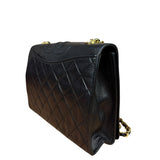 Chanel Black Diamond Stitch CC Timeless Chain Flap Bag '89-'91