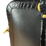 Gucci Croc-Trim Leather Briefcase