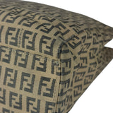 Fendi FF Beige Canvas Double Pocket Tote Bag