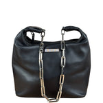 Gucci Black Leather Chain Hobo Bag