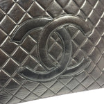 Chanel Black Quilted Lambskin CC Timeless Shopping Tote Late 90s