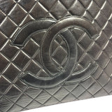 Chanel Black Quilted Lambskin CC Timeless Shopping Tote Late 90s