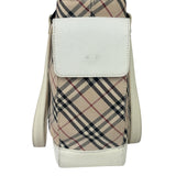 Burberry White Leather Trim Nova Check Shoulder Bag