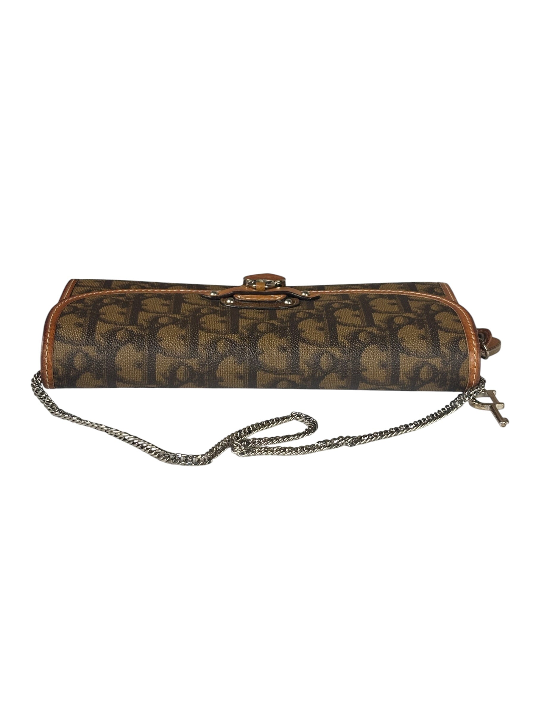Christian Dior Brown Trotter Romantique Heart Long Wallet On Chain