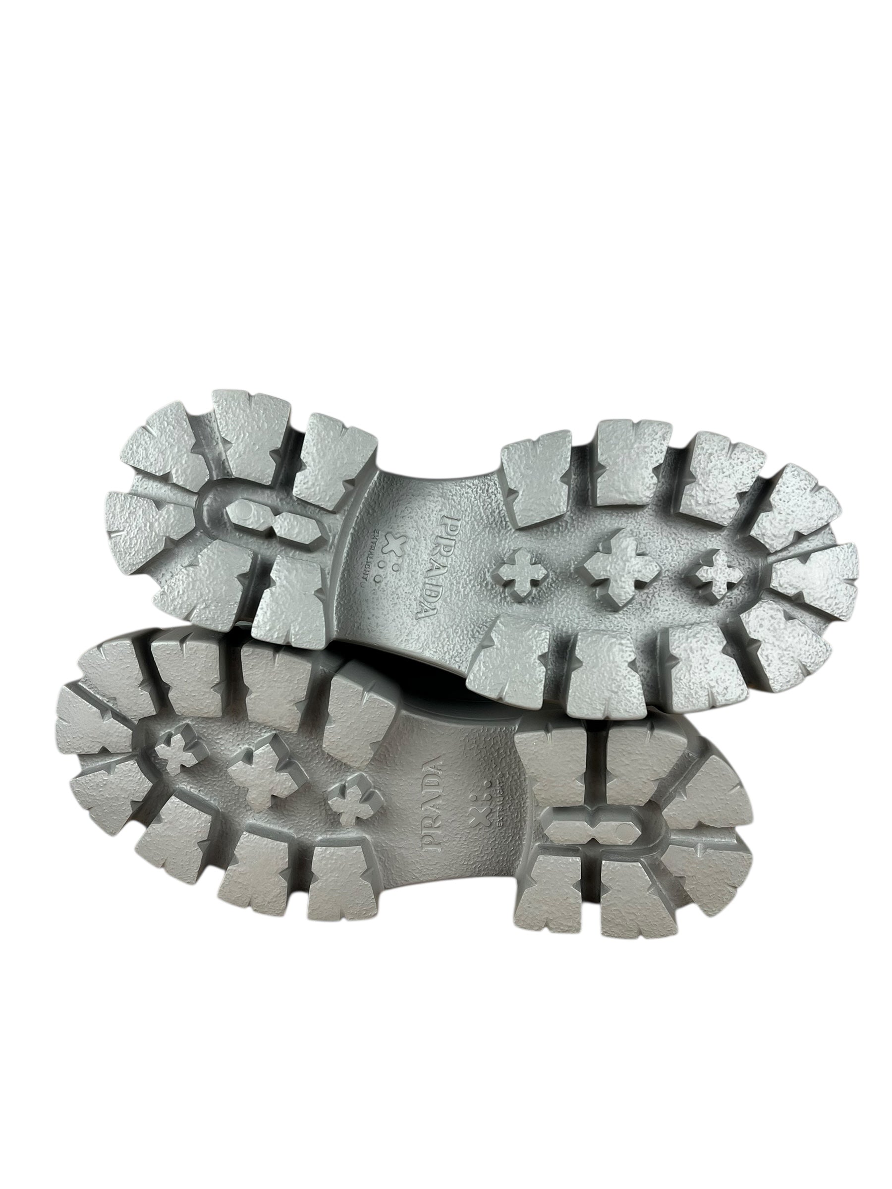 Prada Monolith Leather and Re-Nylon Pouch Boots