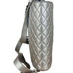 Chanel CC Silver Metallic Quilted Flap Shoulder Bag 2017
