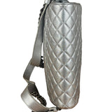 Chanel CC Silver Metallic Quilted Flap Shoulder Bag 2017