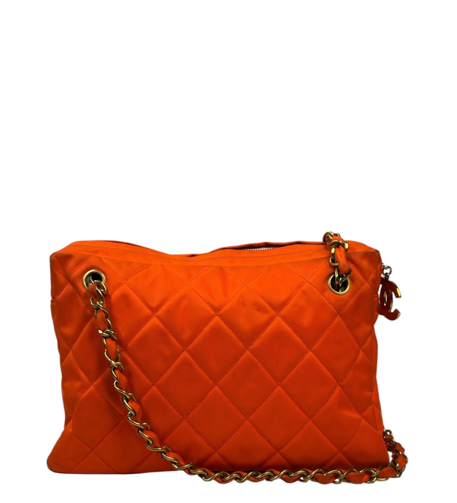 Chanel Orange Quilted Nylon Classic Jersey Camera Bag 2012