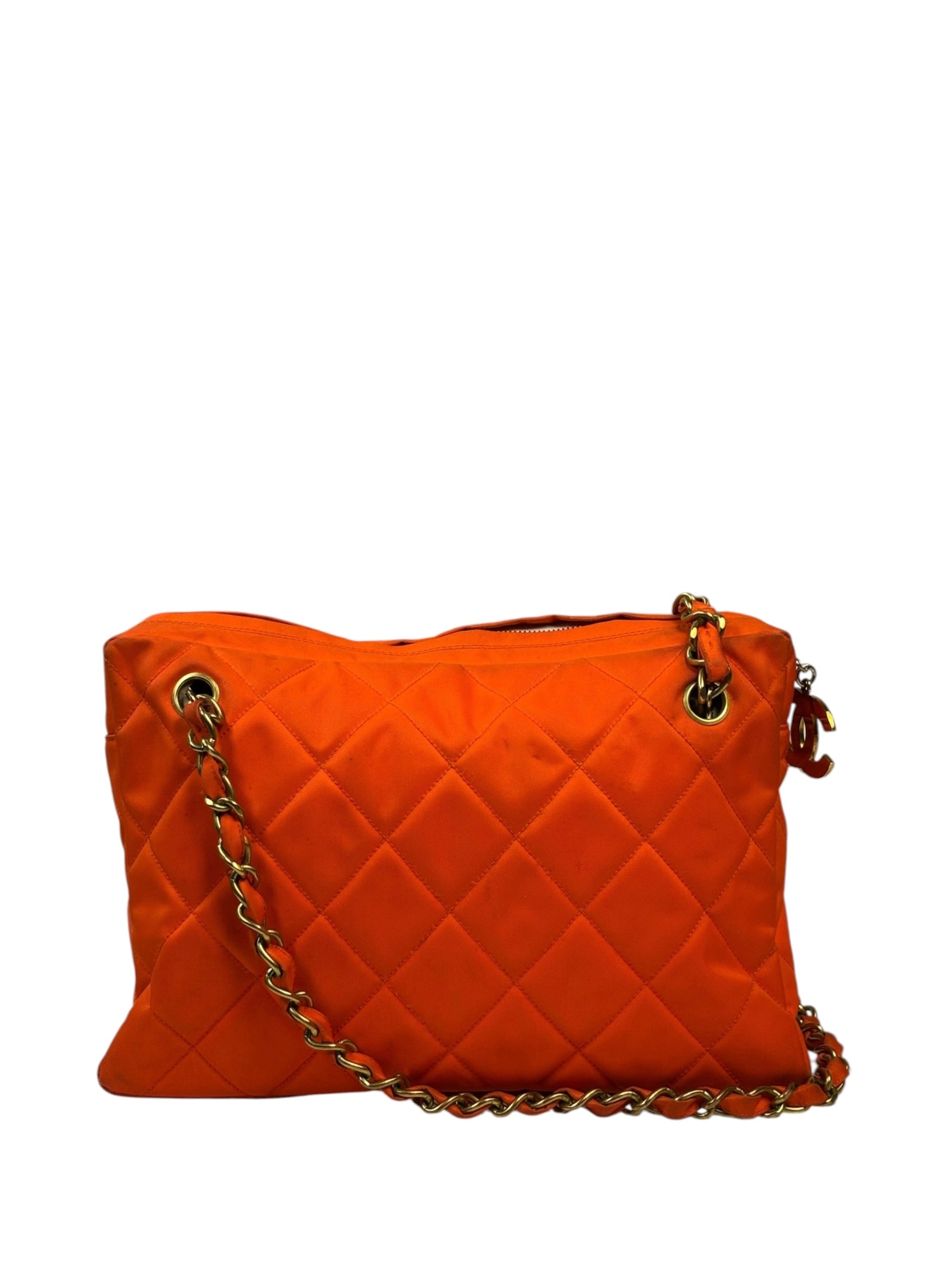 Chanel Orange Quilted Nylon Classic Jersey Camera Bag 2012