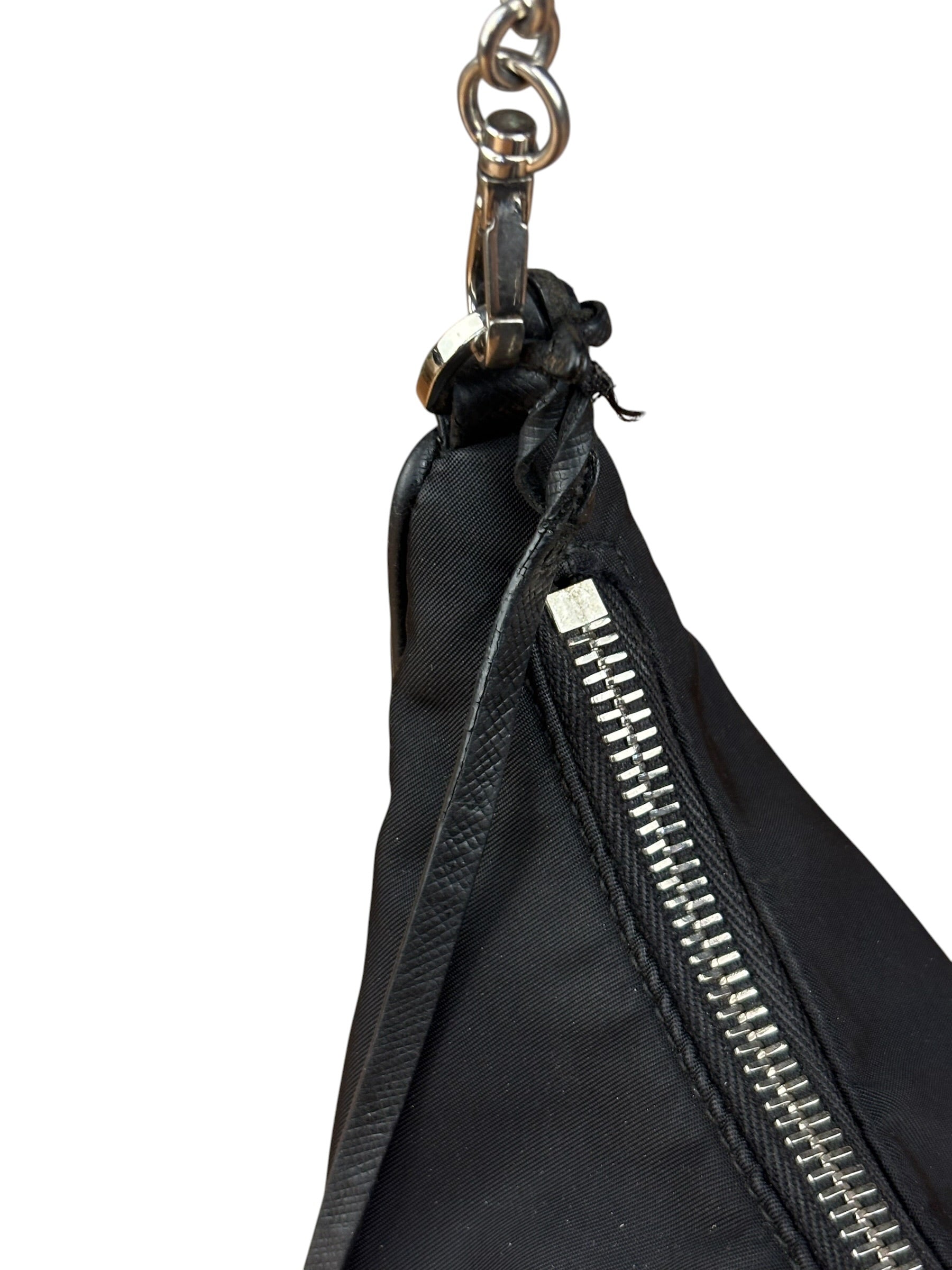 Prada Black Nylon Leather Trim Re-Edition 2005 Two-Way Bag