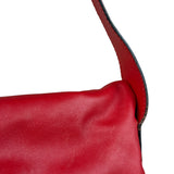 Burberry Red Leather Haymarket Check Shoulder Bag