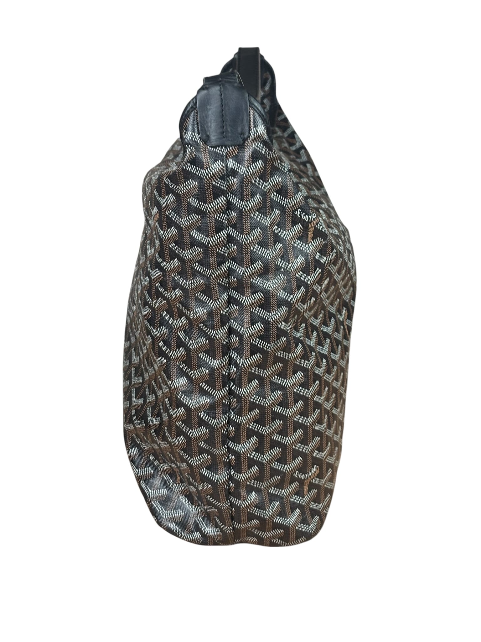 Goyard Brown/Black Leather Boheme Hobo Bag