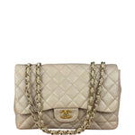 Chanel Beige Clair Jumbo Classic Flap Shoulder Bag 1990