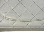 Chanel White Quilted Caviar Wooden M Flap 1999