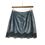 Louis Vuitton Black Leather Lace Skirt