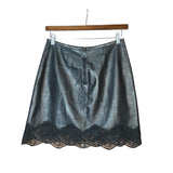 Louis Vuitton Black Leather Lace Skirt