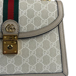 Gucci Beige Leather Trim Medium Ophidia Top Handle Bag