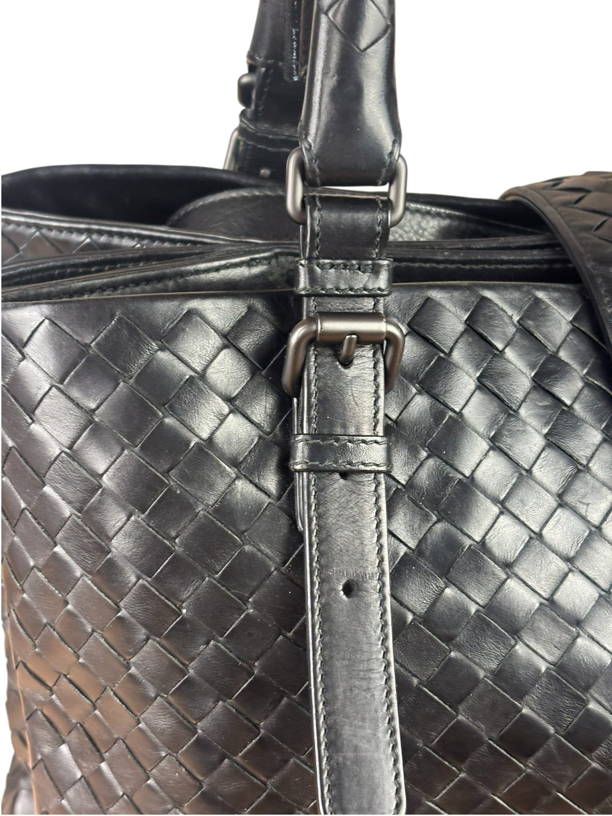 Bottega Veneta Black Intrecciato Two-Way Tote Bag