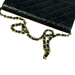 Chanel Black Diamond Stitch Lambskin Square Flap 1988