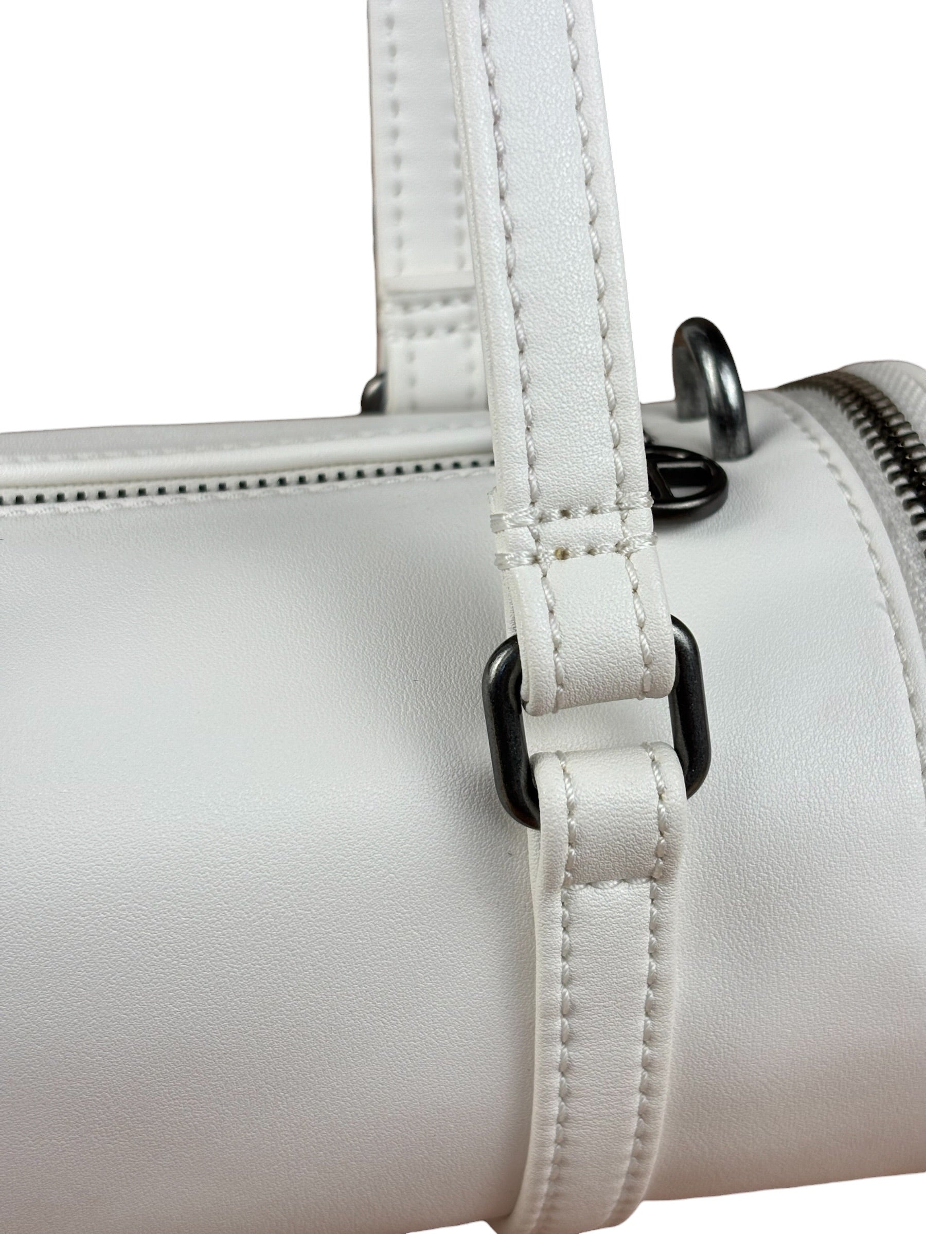 Telfar White Leather Duffle Two-Way Bag