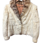 Vintage Cream/Brown Rabbit Fur Coat
